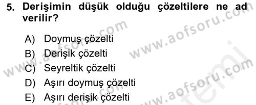Hücre Kimyası Dersi 2017 - 2018 Yılı 3 Ders Sınav Soruları 5. Soru
