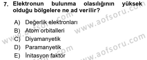 Hücre Kimyası Dersi 2017 - 2018 Yılı 3 Ders Sınav Soruları 7. Soru