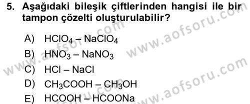 Hücre Kimyası Dersi 2017 - 2018 Yılı (Final) Dönem Sonu Sınav Soruları 5. Soru