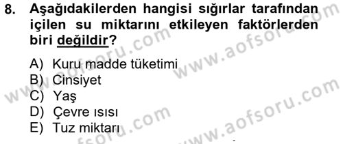 Hayvan Davranışları ve Refahı Dersi 2012 - 2013 Yılı (Vize) Ara Sınav Soruları 8. Soru