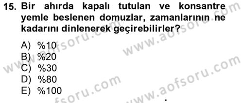 Hayvan Davranışları ve Refahı Dersi 2014 - 2015 Yılı (Vize) Ara Sınav Soruları 15. Soru
