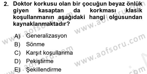 Hayvan Davranışları ve Refahı Dersi 2015 - 2016 Yılı (Vize) Ara Sınav Soruları 2. Soru