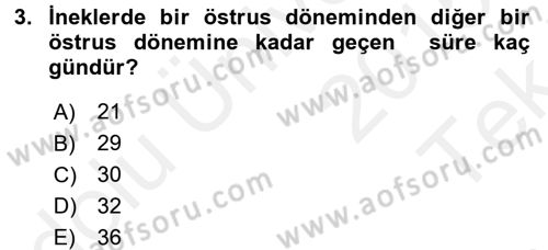 Hayvan Davranışları ve Refahı Dersi 2015 - 2016 Yılı Tek Ders Sınav Soruları 3. Soru