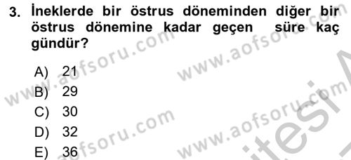Hayvan Davranışları ve Refahı Dersi 2016 - 2017 Yılı 3 Ders Sınav Soruları 3. Soru