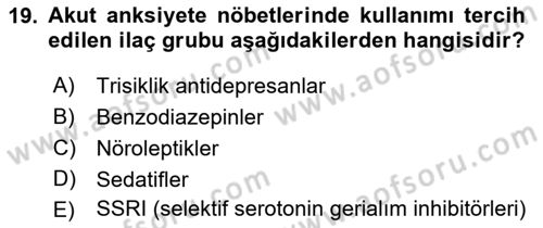 Hayvan Davranışları ve Refahı Dersi 2021 - 2022 Yılı (Vize) Ara Sınav Soruları 19. Soru