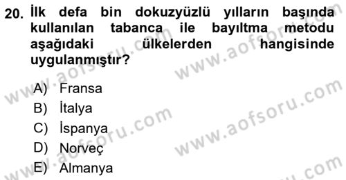 Hayvan Davranışları ve Refahı Dersi 2024 - 2025 Yılı Yaz Okulu Sınav Soruları 20. Soru