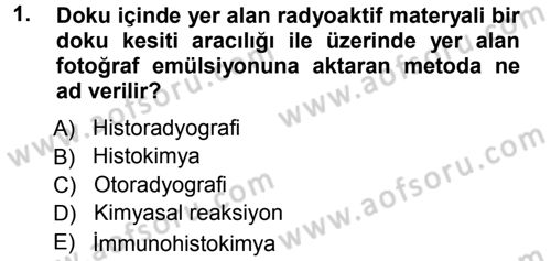 Temel Veteriner Histoloji ve Embriyoloji Dersi Ara Sınavı Deneme Sınav Soruları 1. Soru