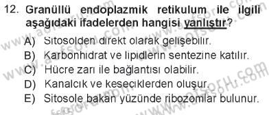 Temel Veteriner Histoloji ve Embriyoloji Dersi 2012 - 2013 Yılı Tek Ders Sınav Soruları 12. Soru