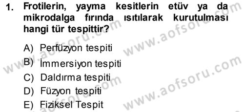 Temel Veteriner Histoloji ve Embriyoloji Dersi Ara Sınavı Deneme Sınav Soruları 1. Soru
