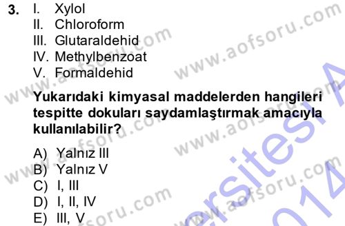 Temel Veteriner Histoloji ve Embriyoloji Dersi 2013 - 2014 Yılı (Vize) Ara Sınav Soruları 3. Soru