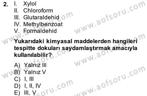 Temel Veteriner Histoloji ve Embriyoloji Dersi 2014 - 2015 Yılı Tek Ders Sınav Soruları 2. Soru