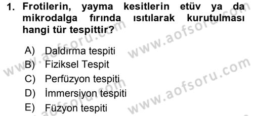 Temel Veteriner Histoloji ve Embriyoloji Dersi 2015 - 2016 Yılı Tek Ders Sınav Soruları 1. Soru