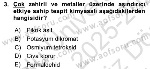 Temel Veteriner Histoloji ve Embriyoloji Dersi 2025 - 2026 Yılı (Vize) Ara Sınav Soruları 3. Soru