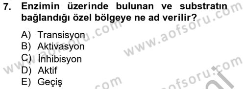 Temel Veteriner Biyokimya Dersi 2012 - 2013 Yılı (Final) Dönem Sonu Sınav Soruları 7. Soru