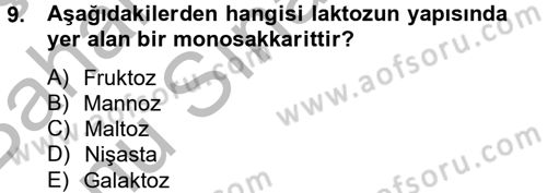 Temel Veteriner Biyokimya Dersi 2012 - 2013 Yılı (Final) Dönem Sonu Sınav Soruları 9. Soru