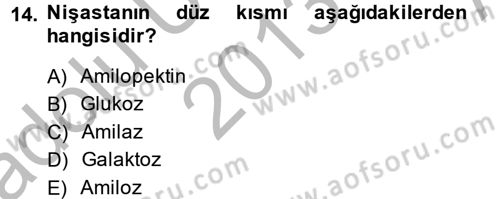 Temel Veteriner Biyokimya Dersi 2013 - 2014 Yılı (Vize) Ara Sınav Soruları 14. Soru