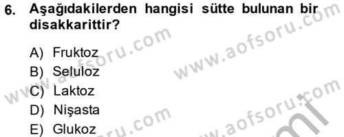 Temel Veteriner Biyokimya Dersi 2013 - 2014 Yılı (Vize) Ara Sınav Soruları 6. Soru