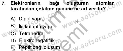 Temel Veteriner Biyokimya Dersi 2013 - 2014 Yılı (Vize) Ara Sınav Soruları 7. Soru
