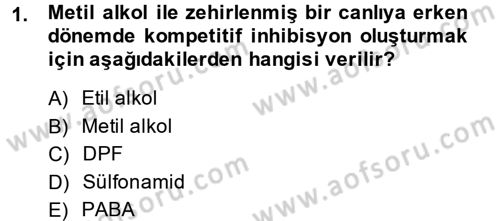Temel Veteriner Biyokimya Dersi 2013 - 2014 Yılı (Final) Dönem Sonu Sınav Soruları 1. Soru