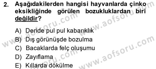 Temel Veteriner Biyokimya Dersi 2013 - 2014 Yılı (Final) Dönem Sonu Sınav Soruları 2. Soru