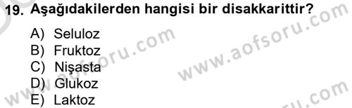 Temel Veteriner Biyokimya Dersi 2013 - 2014 Yılı Tek Ders Sınav Soruları 19. Soru