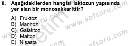 Temel Veteriner Biyokimya Dersi 2013 - 2014 Yılı Tek Ders Sınav Soruları 8. Soru