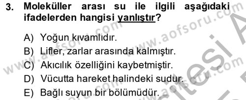 Temel Veteriner Biyokimya Dersi 2014 - 2015 Yılı (Vize) Ara Sınav Soruları 3. Soru