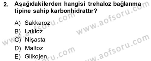 Temel Veteriner Biyokimya Dersi 2014 - 2015 Yılı (Final) Dönem Sonu Sınavı 2. Soru