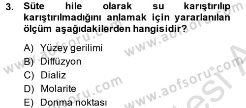 Temel Veteriner Biyokimya Dersi 2014 - 2015 Yılı Tek Ders Sınav Soruları 3. Soru