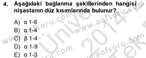 Temel Veteriner Biyokimya Dersi 2014 - 2015 Yılı Tek Ders Sınav Soruları 4. Soru