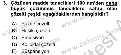 Temel Veteriner Biyokimya Dersi 2016 - 2017 Yılı (Vize) Ara Sınav Soruları 3. Soru