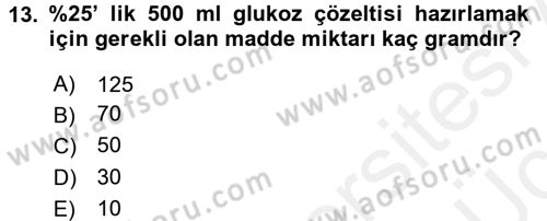 Temel Veteriner Biyokimya Dersi 2017 - 2018 Yılı 3 Ders Sınav Soruları 13. Soru