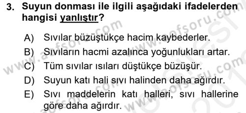 Temel Veteriner Biyokimya Dersi 2017 - 2018 Yılı (Vize) Ara Sınavı 3. Soru