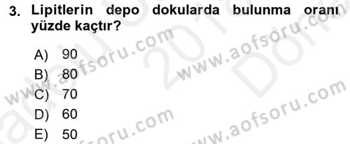 Temel Veteriner Biyokimya Dersi 2018 - 2019 Yılı (Final) Dönem Sonu Sınav Soruları 3. Soru
