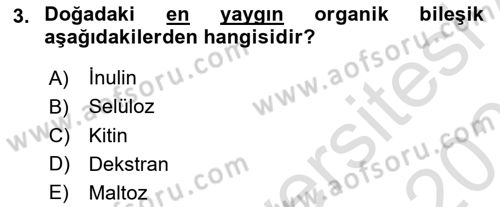 Temel Veteriner Biyokimya Dersi 2020 - 2021 Yılı Yaz Okulu Sınav Soruları 3. Soru