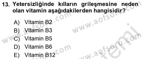 Temel Veteriner Biyokimya Dersi 2021 - 2022 Yılı (Final) Dönem Sonu Sınav Soruları 13. Soru