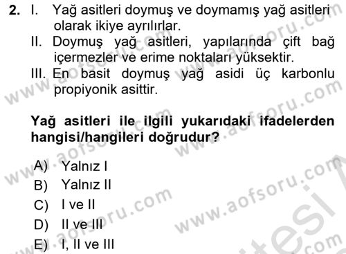 Temel Veteriner Biyokimya Dersi 2023 - 2024 Yılı (Final) Dönem Sonu Sınav Soruları 2. Soru