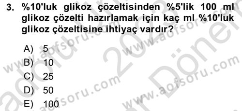 Temel Veteriner Biyokimya Dersi 2023 - 2024 Yılı (Final) Dönem Sonu Sınav Soruları 3. Soru