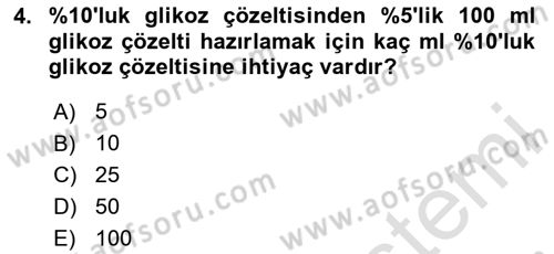 Temel Veteriner Biyokimya Dersi 2025 - 2026 Yılı Yaz Okulu Sınav Soruları 4. Soru