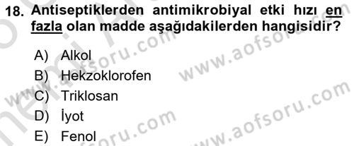 Genel Mikrobiyoloji Dersi 2024 - 2025 Yılı (Vize) Ara Sınav Soruları 18. Soru