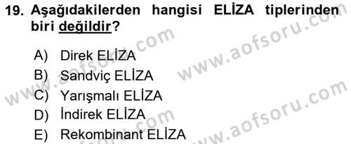 Genel Mikrobiyoloji Dersi 2024 - 2025 Yılı Yaz Okulu Sınav Soruları 19. Soru