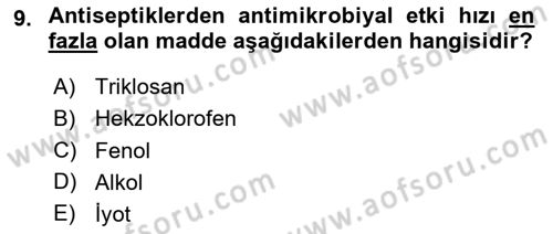 Genel Mikrobiyoloji Dersi 2024 - 2025 Yılı Yaz Okulu Sınav Soruları 9. Soru