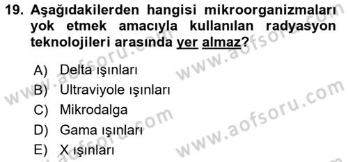 Genel Mikrobiyoloji Dersi 2025 - 2026 Yılı (Vize) Ara Sınav Soruları 19. Soru