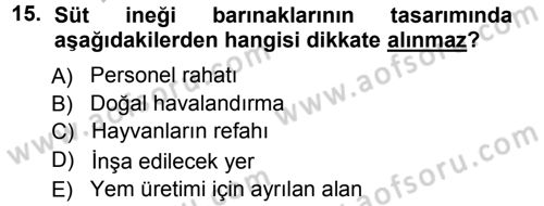 Temel Sürü Sağlığı Yönetimi Dersi Ara Sınavı Deneme Sınav Soruları 15. Soru