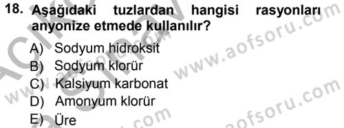 Temel Sürü Sağlığı Yönetimi Dersi 2012 - 2013 Yılı (Vize) Ara Sınav Soruları 18. Soru