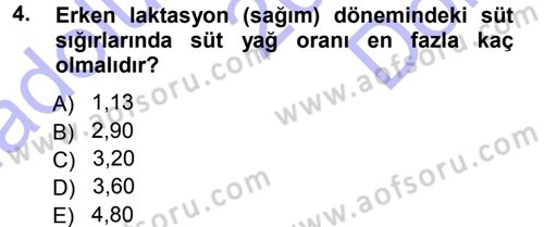 Temel Sürü Sağlığı Yönetimi Dersi 2012 - 2013 Yılı (Final) Dönem Sonu Sınav Soruları 4. Soru