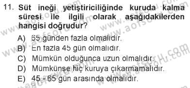 Temel Sürü Sağlığı Yönetimi Dersi 2012 - 2013 Yılı Tek Ders Sınav Soruları 11. Soru
