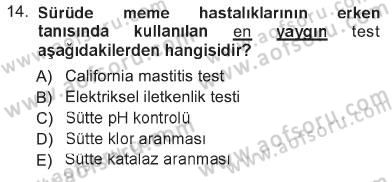 Temel Sürü Sağlığı Yönetimi Dersi 2012 - 2013 Yılı Tek Ders Sınav Soruları 14. Soru