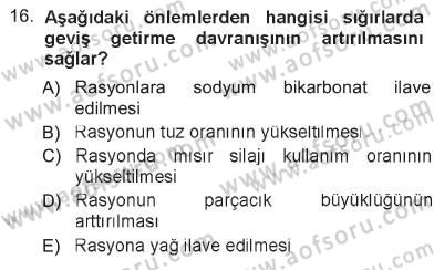 Temel Sürü Sağlığı Yönetimi Dersi 2012 - 2013 Yılı Tek Ders Sınav Soruları 16. Soru