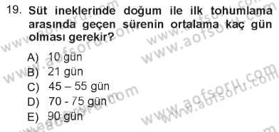 Temel Sürü Sağlığı Yönetimi Dersi 2012 - 2013 Yılı Tek Ders Sınav Soruları 19. Soru